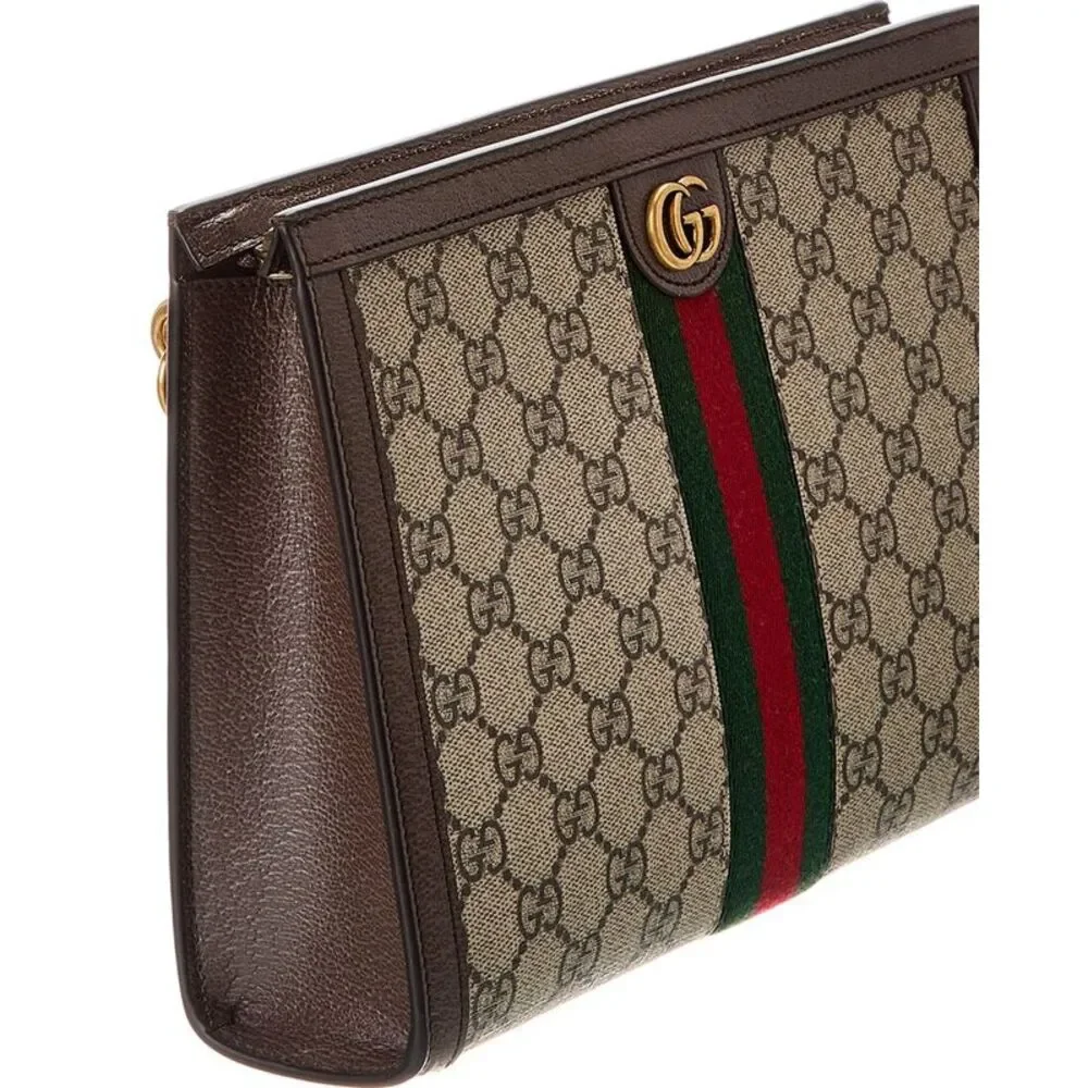 Gucci Ophidia Small Gg Supreme Canvas & Leather Pouch, Brown - Picture 3 of 3
